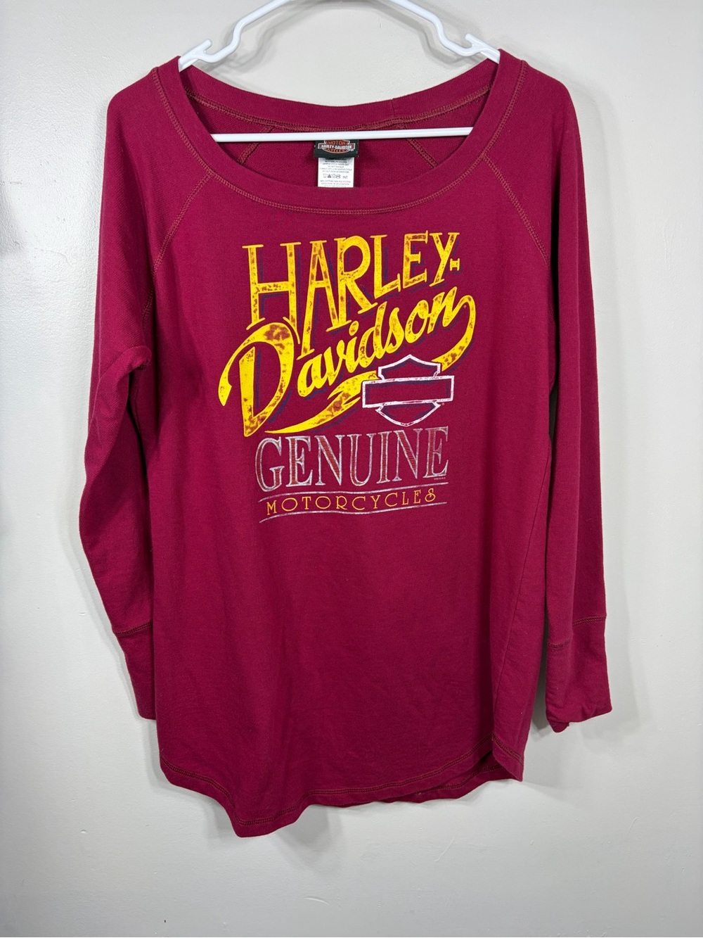 Harley Davidson‎ Womens Large Long Sleeve Shirt Barnett El Paso TX Graphic